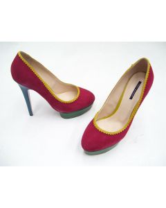 TONY BIANCO SHOES LADIES SUEDE LEATHER DRESS FORMAL HEELS SIZE 9 RED ORANGE