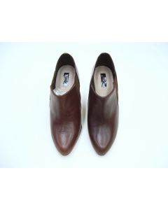 RMK SHOES ANKLE BOOTS LADIES LEATHER BROWN FORMAL DRESS HEELS SIZE 6.5 DANNI