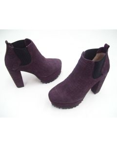 SENSO LADIES ANKLE BOOTS WORK FORMAL DRESS SHOES SUEDE SIZE 38 PLUM LEATHER