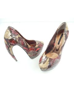 TONY BIANCO SHOES LADIES HEELS DRESS ALICANTE BOHEMIAN SNAKESKIN BRONZE SIZE 5.5