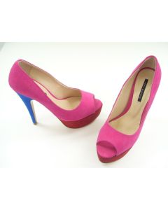 TONY BIANCO SHOES PINK PEEP TOE LADIES FORMAL DRESS HEELS SUEDE SIZE 6 PARTY