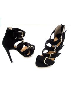 TONY BIANCO SHOES BLACK LADIES PEEP TOES HEELS DRESS SUEDE LEATHER SIZE 6 ALASKA