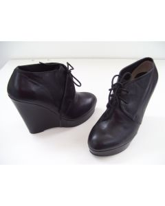 TONY BIANCO SHOES WEDGES BOOTS BLACK LADIES LEATHER CLOSED TOE SIZE 7