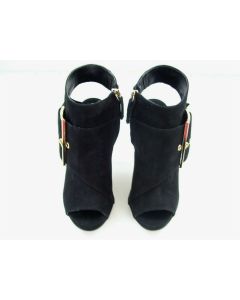 TONY BIANCO SHOES BLACK LADIES PEEP TOES HEELS DRESS SUEDE LEATHER SIZE 6.5