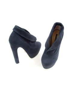 TONY BIANCO SHOES LEATHER ANKLE BOOTS LADIES DRESS PARTY WORK SIZE 5 NAVY