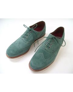 GRENSON ROSE MENS DRESS CASUAL SHOES SUEDE LEATHER GREEN SIZE 7 4005/158 BT