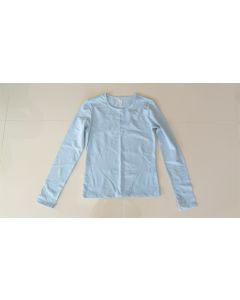 GIO LADIES CREWNECK TEE LONG SLEEVE 95% COTTON 5% LYCRA SPANDX SZE S SKY BLUE