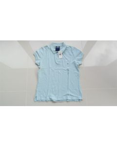 RALPH LAUREN SHIRT LADIES TOP POLO JEANS SHORT SLEEVE COT SIZE M BLUE BELL