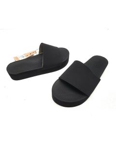 Indosole Slides Ladies Size 6 7 Womens Essentials Essntls Black Beach Summer