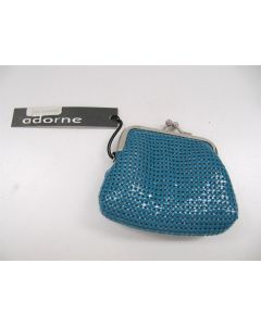 Fashion Women Small Sequin Mini Wallet Teal Coin Purse Clutch Handbag Bag
