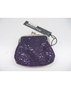 Fashion Women Small Sequin Mini Wallet Purple Coin Purse Clutch Handbag Bag