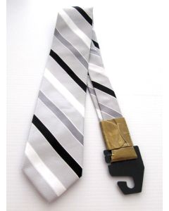 Carlo Visconti Mens Tie Formal Striped Handcrafted Italian Gold Collection