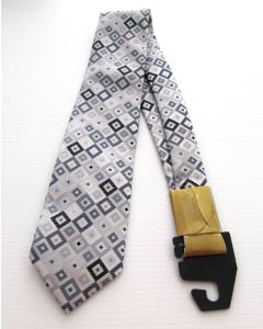 Carlo Visconti Mens Tie Formal Checkered Handcrafted Italian Gold Collection