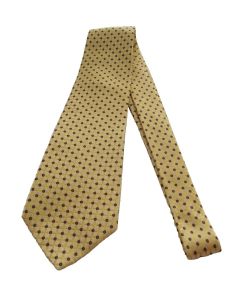 Mens Silk Tie Formal Polka Dot ORANGE BLACK Handcrafted Necktie 100% Pure