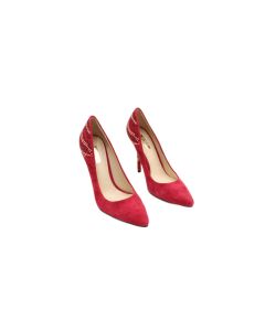 GUESS PERRIE LIP RED BLACK / SILVER / RED DIAMONTE DESIGN LADIES CLOSED TOE HEELS