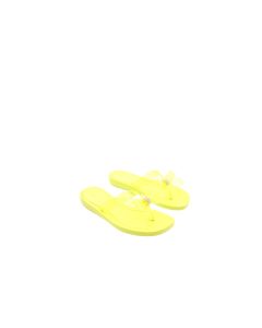 GUESS TUTU2 FLUO YELLOW FLUORO YELLOW WITH BOW SILVER STUD DESIGN LADIES SANDALS